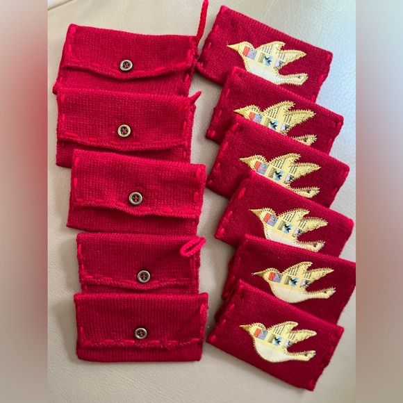 Set 3 VTG Starbucks Knit Envelope & Card Holiday Ornament Gift Pouch Bag - Picture 15 of 15